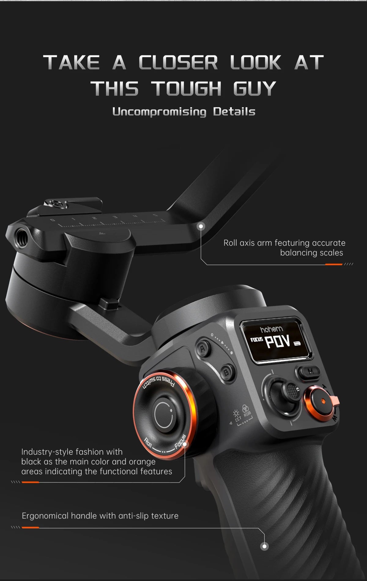 Hohem iSteady M6 3-Axis Gimbal Stabilizer Foldable Selfie Stick With APP Control&Magnetic Fill Light for Smartphone Cell Phone