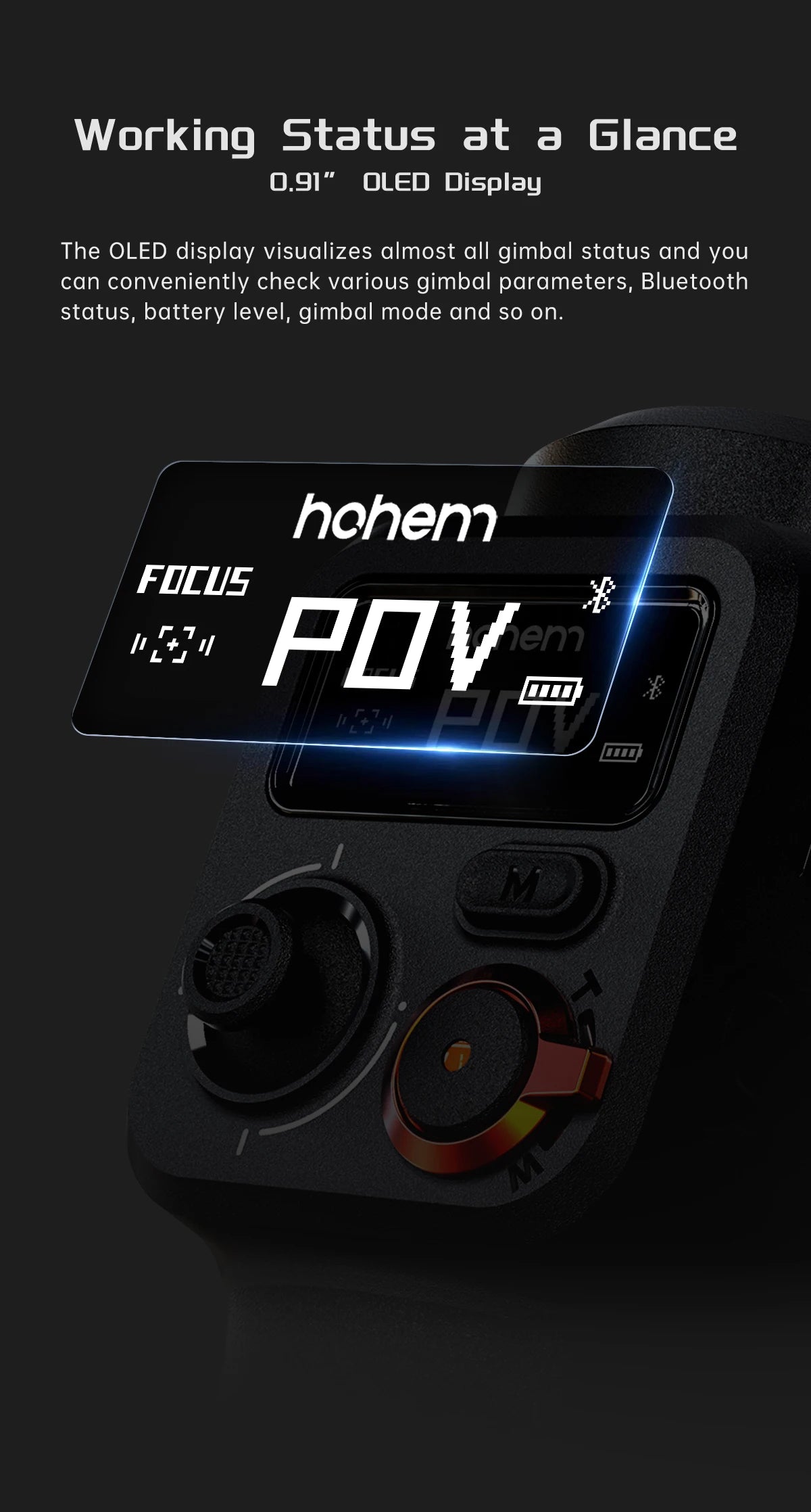 Hohem iSteady M6 3-Axis Gimbal Stabilizer Foldable Selfie Stick With APP Control&Magnetic Fill Light for Smartphone Cell Phone