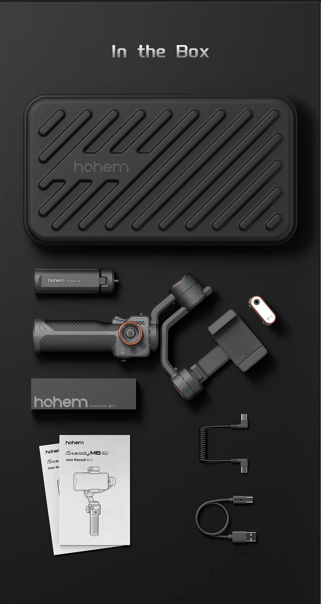 Hohem iSteady M6 3-Axis Gimbal Stabilizer Foldable Selfie Stick With APP Control&Magnetic Fill Light for Smartphone Cell Phone