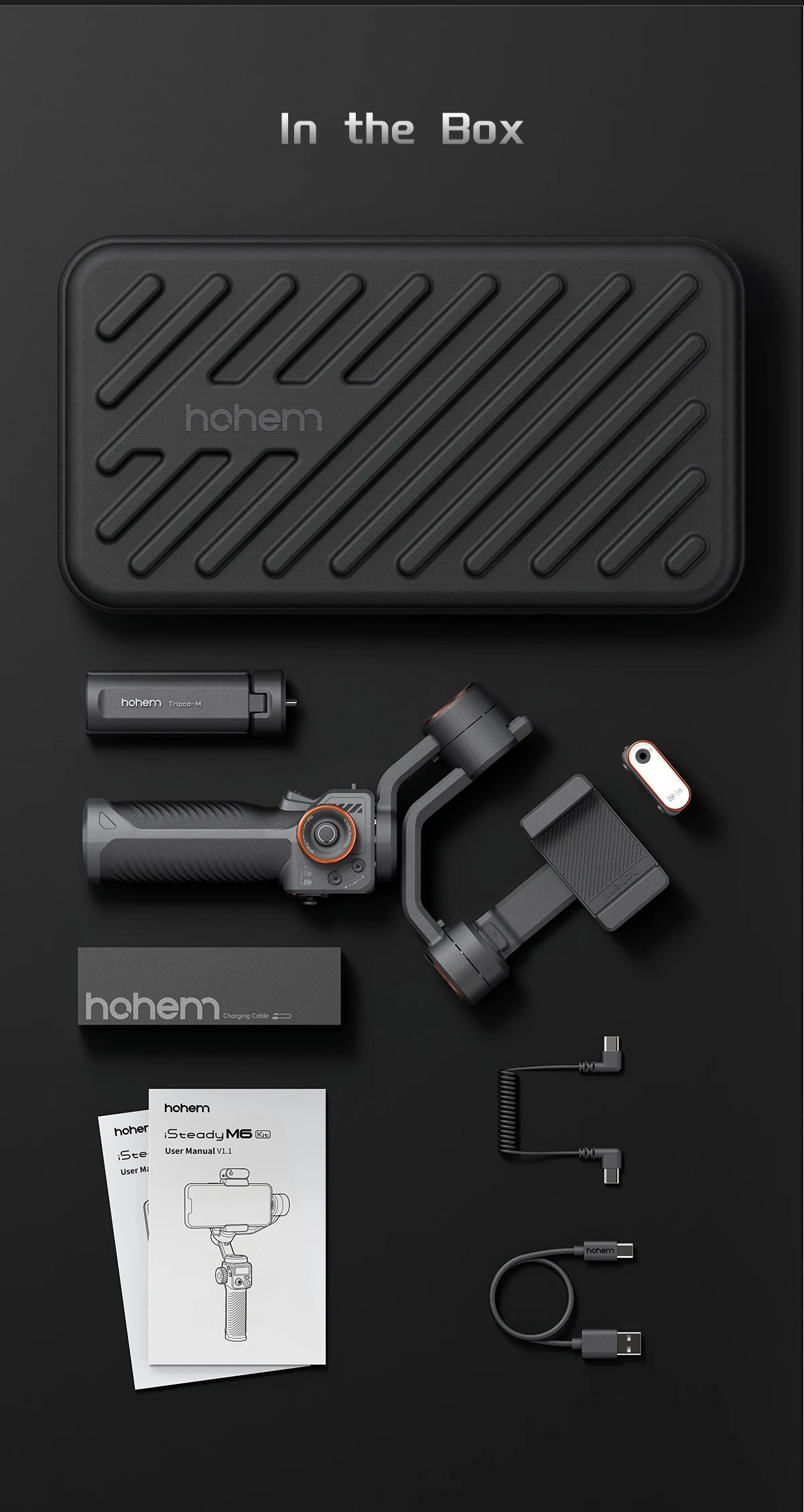 Hohem iSteady M6 3-Axis Gimbal Stabilizer Foldable Selfie Stick With APP Control&Magnetic Fill Light for Smartphone Cell Phone