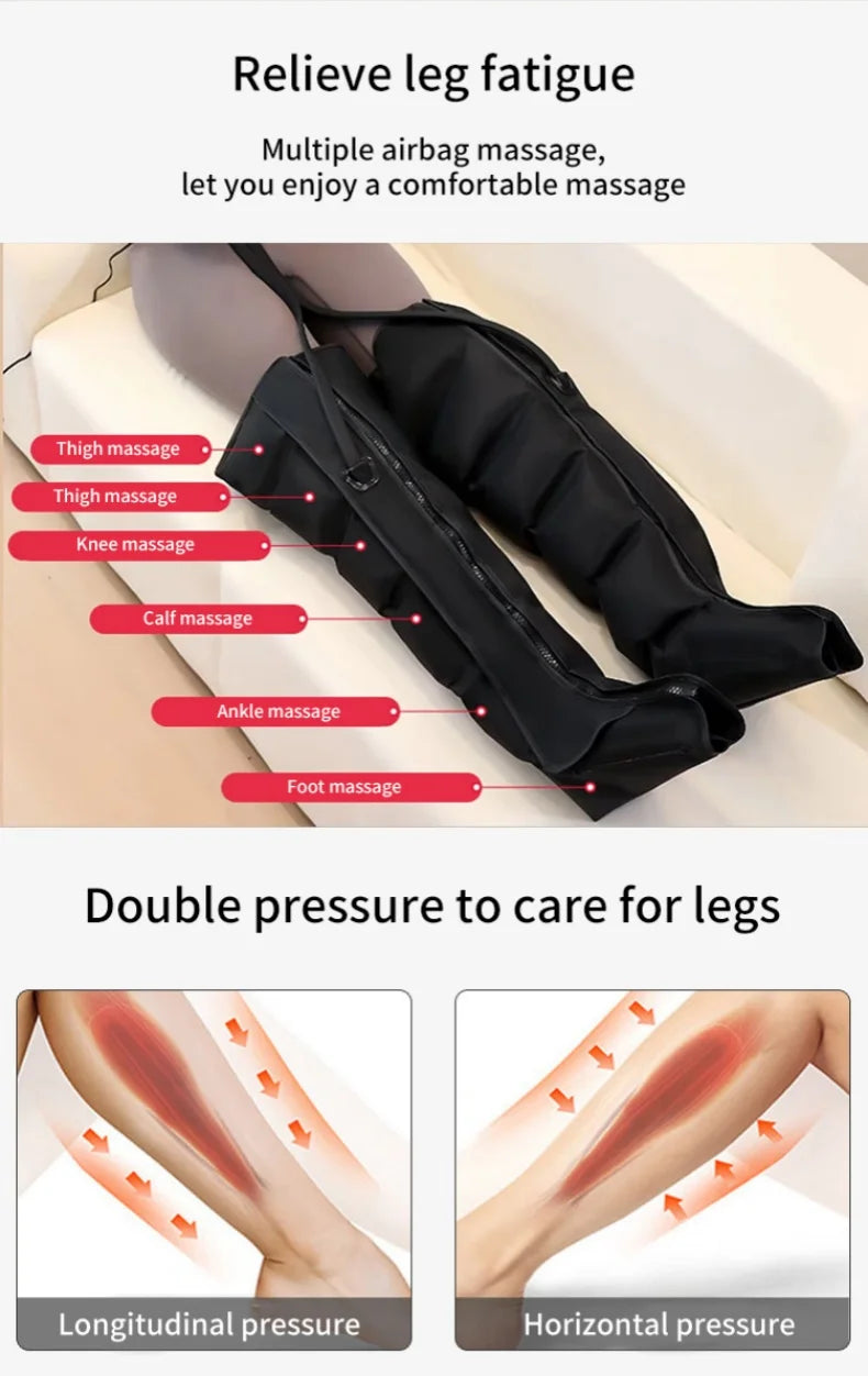 JinKairui Electric Pneumatic Leg Massager Extended Version for Deep Relaxation of Thighs, Calves and Feet with Remote Control