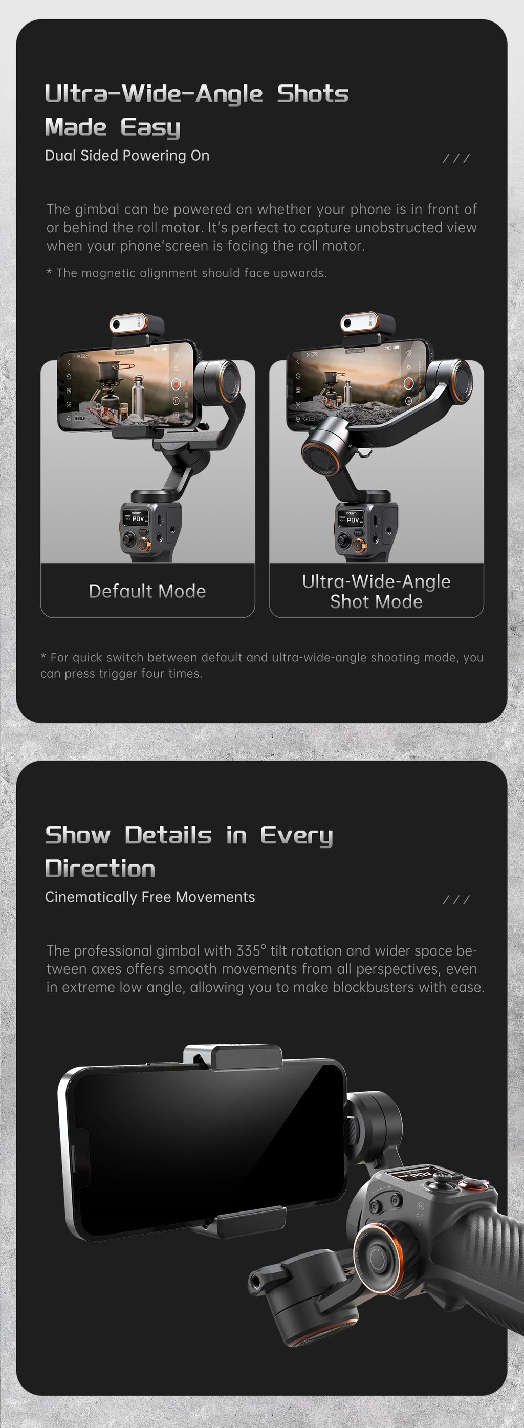 Hohem iSteady M6 3-Axis Gimbal Stabilizer Foldable Selfie Stick With APP Control&Magnetic Fill Light for Smartphone Cell Phone
