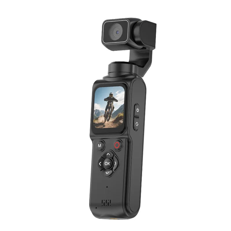 4K Vlog Pocket Gimbal Camera with Face Tracking, 18x Zoom, WiFi, 2400mAh Battery–Handheld Stabilizer for YouTube,TikTok