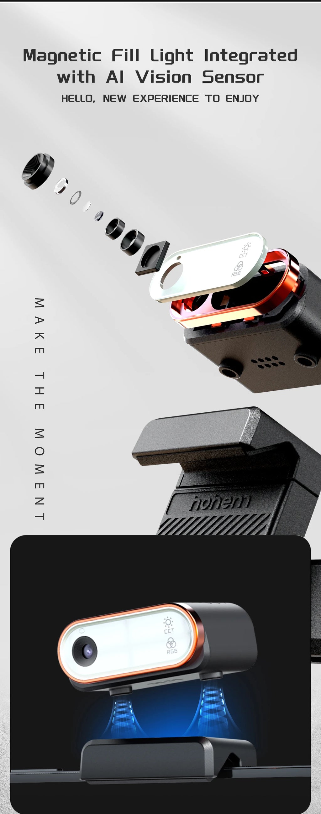 Hohem iSteady M6 3-Axis Gimbal Stabilizer Foldable Selfie Stick With APP Control&Magnetic Fill Light for Smartphone Cell Phone